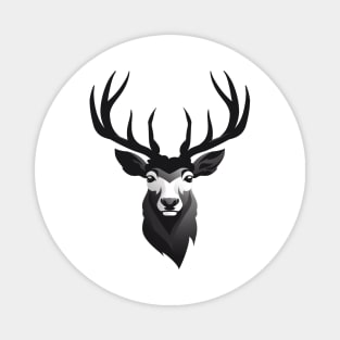 Black and White Deer Magnet